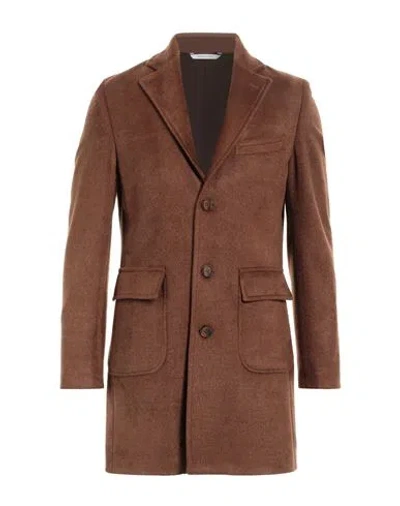Herman & Sons Man Coat Tan Size 40 Polyester, Viscose, Wool In Brown