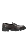 Herman & Sons Man Loafers Dark Brown Size 9 Leather