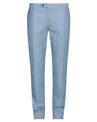 Herman & Sons Man Pants Sky Blue Size 40 Linen