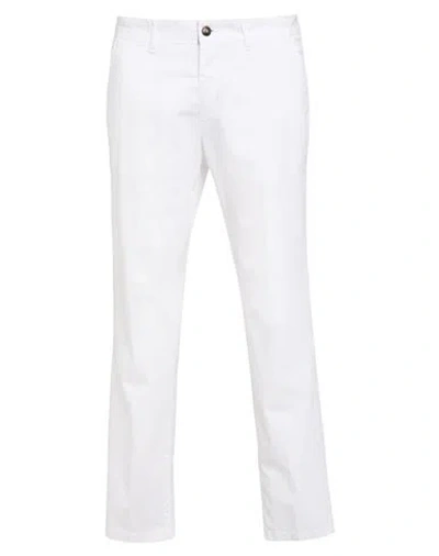 Herman & Sons Man Pants White Size 38 Cotton, Elastane