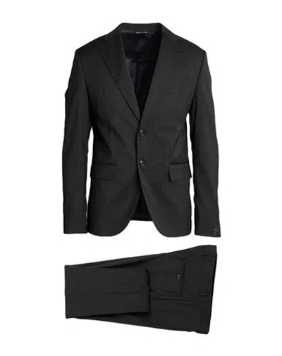 Herman & Sons Man Suit Charcoal Size 46 Wool In Grey