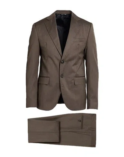 Herman & Sons Man Suit Taupe Size 42 Wool In Grey