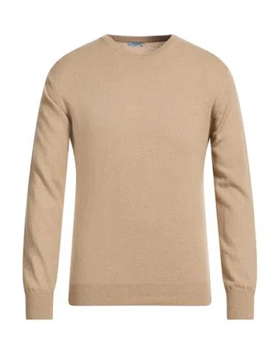 Herman & Sons Man Sweater Beige Size M Wool, Cashmere In Brown