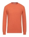 Herman & Sons Man Sweater Orange Size M Wool, Cashmere