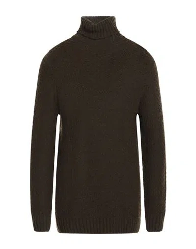 Herman & Sons Man Turtleneck Dark Green Size Xxl Wool, Cashmere