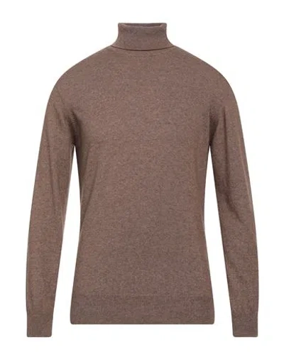 Herman & Sons Man Turtleneck Taupe Size 3xl Wool, Cashmere In Grey