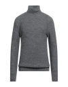Herman & Sons Man Turtleneck Grey Size L Wool, Polyamide In Gray