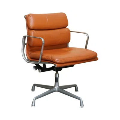 Pre-owned Herman Miller 1 Of 4  1977 Stamped Chanel Soft Pad Cognac Leather Captains Chair In Brown