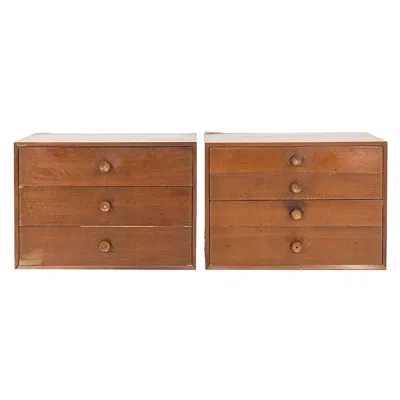 Pre-owned Herman Miller 1950s George Nelson For  Bcs Walnut Three Drawer Cabinet (no Bench) In Brown