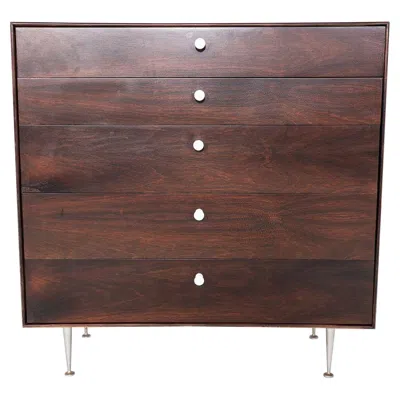 Pre-owned Herman Miller 1950s George Nelson For  Thin Edge Rosewood 5-drawer Dresser In Brown