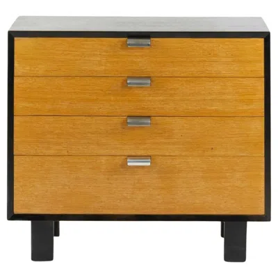 Pre-owned Herman Miller 1950s George Nelson  Primavera Two Tone Four Drawer Dresser Cabinet In Brown