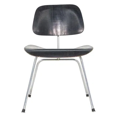 Pre-owned Herman Miller 1954 Charles And Ray Eames For  Dcm Dining Chair W/ Ebonized Finish In Brown