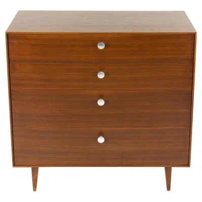 Pre-owned Herman Miller 1954 George Nelson For  Thin Edge Four Drawer Dresser In Walnut In Brown