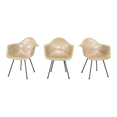 Pre-owned Herman Miller 1954  Eames Rope Edge Dax Arm Shell Dining Chair X Base 3 Available In Sand