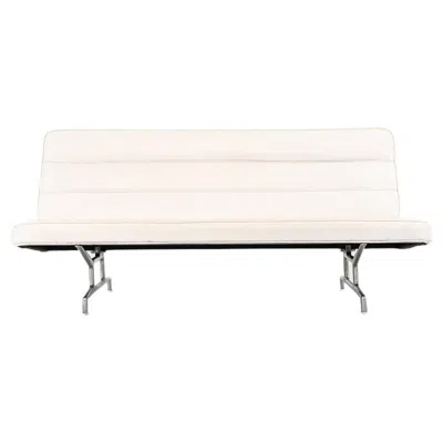 Pre-owned Herman Miller 1964 Eames For  3473 Three Seat Sofa In White Naugahyde #1