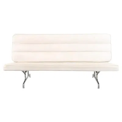 Pre-owned Herman Miller 1964 Eames For  3473 Three-seater Sofa In White Naugahyde #2