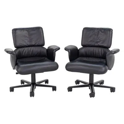 Pre-owned Herman Miller 1998 Geoff Hollington For  Executive Desk Chair W/ Low Back Leather In Black