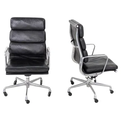 Pre-owned Herman Miller 1999  Eames Soft Pad Executive Desk Chair In Black Leather