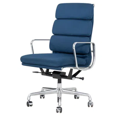 Pre-owned Herman Miller 2010s  Eames Soft Pad Executive Desk Chair In Blue Fabric