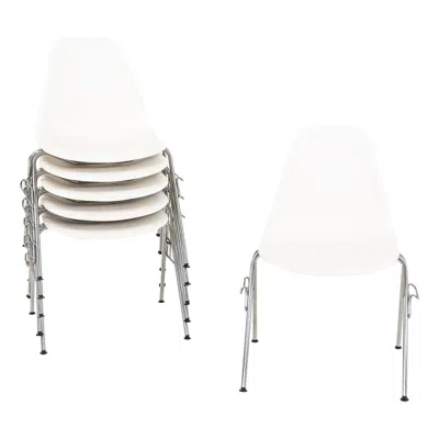 Pre-owned Herman Miller 2015  Stacking Eames Plastic Dining Shell Chairs In White 1x Avail