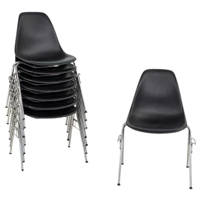 Pre-owned Herman Miller 2015  Stacking Eames Plastic Side Shell Dining Chairs 1x Available In Black