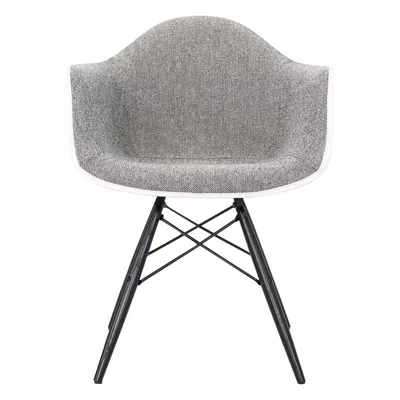 Pre-owned Herman Miller 2022  Eames Daw Dining Chair With Fabric Seat And Eiffel Base In Brown