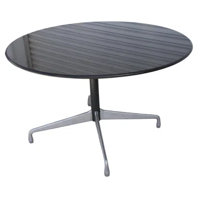 Pre-owned Herman Miller 48"  Eames Aluminum Group Granitie Dining Table In Gray