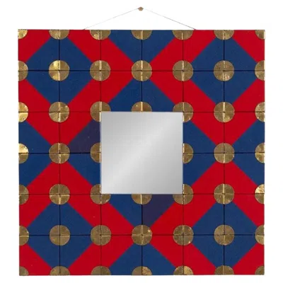 Pre-owned Herman Miller Alexander Girard Wall Mirror For Textiles & Objects 1961 In Red