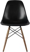 Herman Miller Black Eames Molded Fiberglass Side Chair In Black