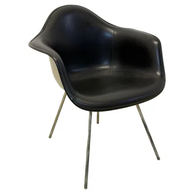 Pre-owned Herman Miller Black Naugahyde Arm Chair By Charles And Ray Eames, 1950