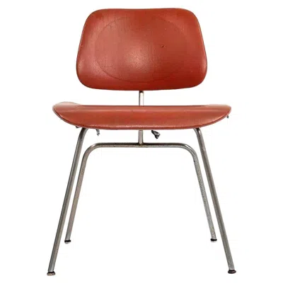 Pre-owned Herman Miller C. 1952 Rare  Evans Eames Dcm Chair W/ Original Upholstery & Label In Brown