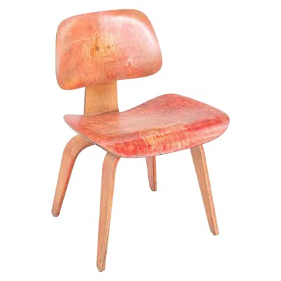 Pre-owned Herman Miller C. 1953  Eames Dcw Dining Chair With Red Aniline Dye Finish