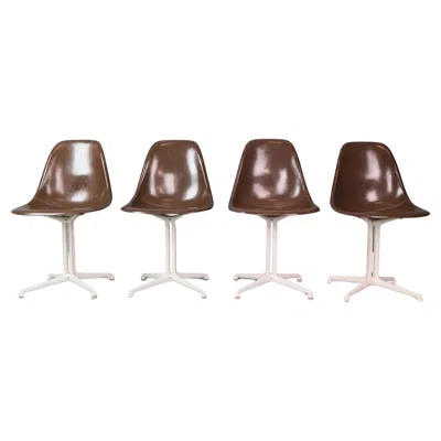 Pre-owned Herman Miller Charles & Ray Eames Set Of 4 "la Fonda" Chairs For , 1960 In Brown