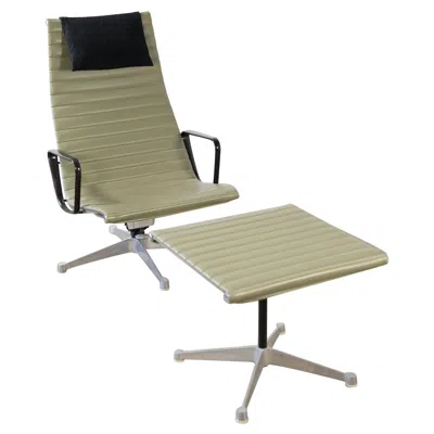 Pre-owned Herman Miller Charles Eames Aluminum Group Lounge Chair And Ottoman For  In Brown