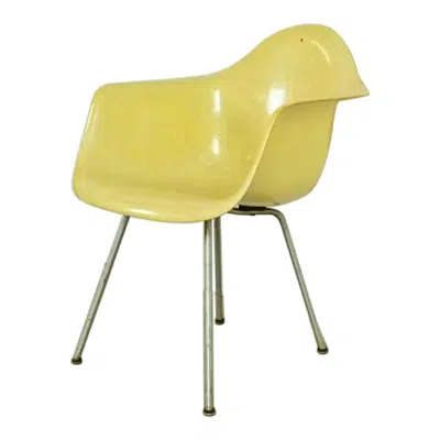 Pre-owned Herman Miller Charles Eames Mid-century Modern Yellow Fiberglass Arm Chair, Circa 1950s