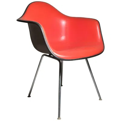 Pre-owned Herman Miller Charles Eames Shell Chair Is A Nice Orange On Taupe Fiberglass