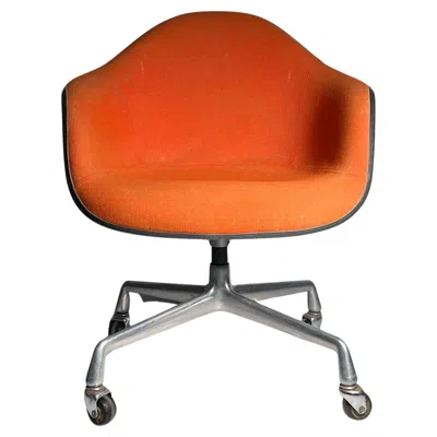 Pre-owned Herman Miller Charles Eames Vintage Orange Upholstered Swivel Chair