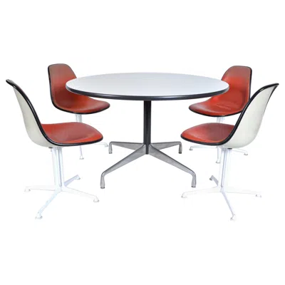 Pre-owned Herman Miller Charles Ray Eames  Dining Room Set 4 La Fonda Chairs & Dining Table In Gray