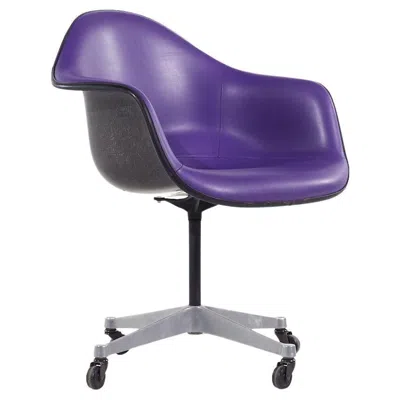 Pre-owned Herman Miller Eames For  Mcm Purple Padded Fiberglass Swivel Office Chair