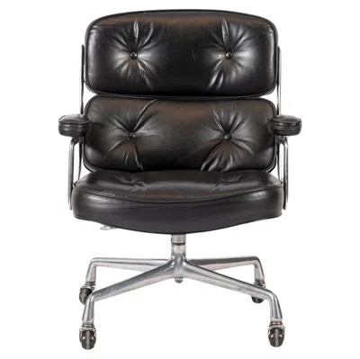 Pre-owned Herman Miller Eames For  Time Life Black Leather Office Chair 1981