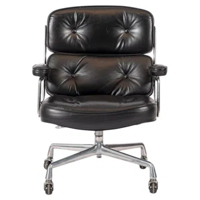 Pre-owned Herman Miller Eames For  Time Life Black Leather Office Chair 1981