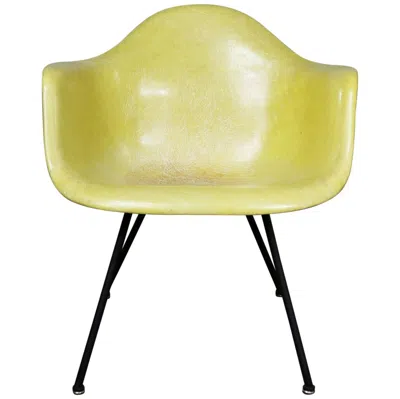 Pre-owned Herman Miller Eames  Lax Fiberglass Arm Shell Chair X Base Zenith Rope Edge In Sand