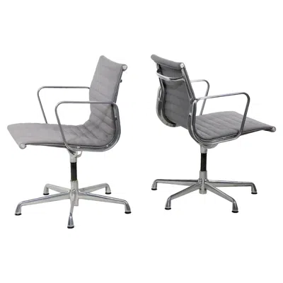 Pre-owned Herman Miller Eames Management Chairs In Grey Fabric Upholstery C. 1980 - 1990s 4 Available In Gray