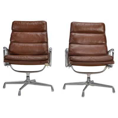 Pre-owned Herman Miller Eames Soft Pad Executive Lounge Chair - Two Available In Brown