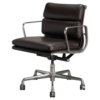 Pre-owned Herman Miller Eames Soft Pad Management Chairs In Espresso Leather By  In Black