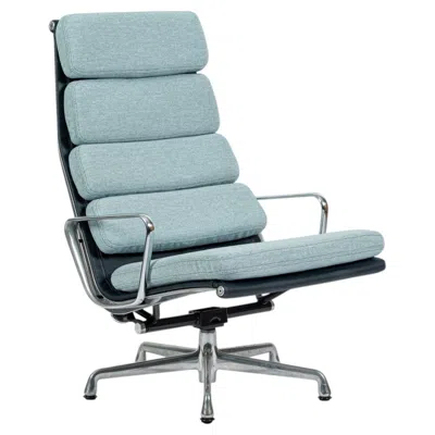 Pre-owned Herman Miller Eames Soft Pad Recliner For , Blue Gray Aluminum Group Lounge Chair