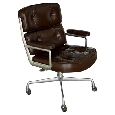 Pre-owned Herman Miller Eames Time-life Executive Desk Chair -  - Brown Leather - 1970s