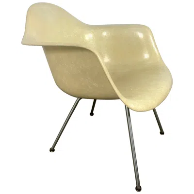 Pre-owned Herman Miller Early 2nd Generation X Base Translucent Arm Shell Lounge Chair By Charles Eames In Sand