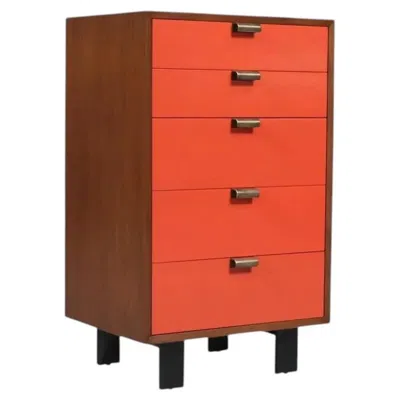 Pre-owned Herman Miller Expertly Restored- George Nelson Multi-color Lacquered Dresser For  In Brown