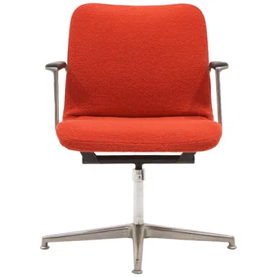 Pre-owned Herman Miller George Nelson Desk Or Office Chair, Very Rare, New Red Boucle Knoll Upholstery